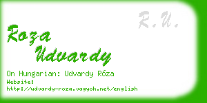 roza udvardy business card